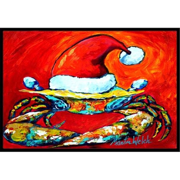 Micasa Crab In Santa Hat Santa Claws Indoor Or Outdoor Mat 24 x 36 In. MI759111 - main